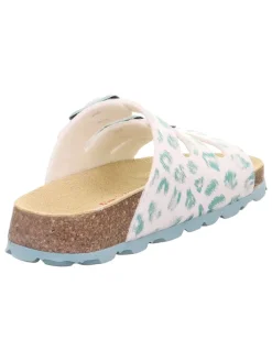 Slippers wit/turquoise