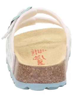 Slippers wit/turquoise
