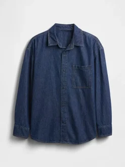 Spijkerblouse donkerblauw