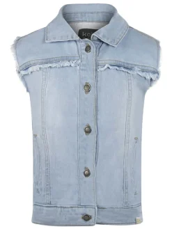 Spijkerbodywarmer lichtblauw