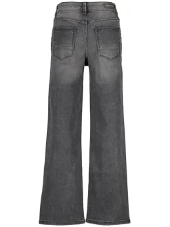 Spijkerbroek - wide leg - antraciet