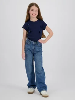 Spijkerbroek - wide leg - blauw
