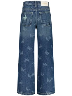 Spijkerbroek - wide leg - donkerblauw