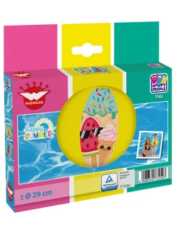 Strandbal "Happy Summer" geel - Ø 29 cm