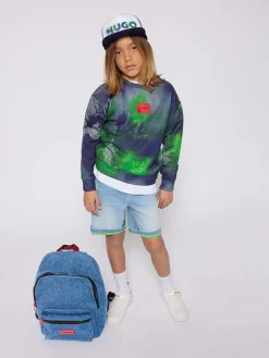 Sweatshirt donkerblauw/groen