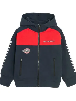 Sweatvest donkerblauw/rood