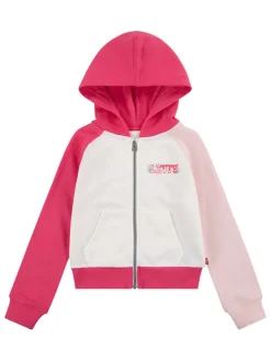 Sweatvest wit/roze