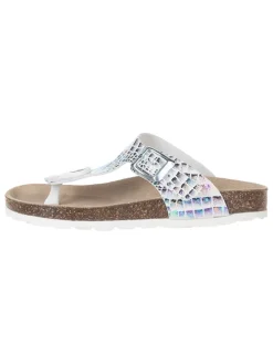 Teenslippers wit/lichtbruin