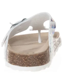 Teenslippers wit/lichtbruin