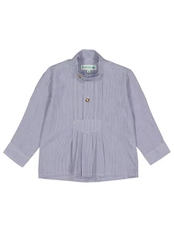 Traditioneel blouse blauw/wit