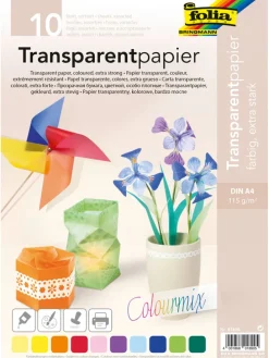 Transparant papier meerkleurig - 10 vellen - A4