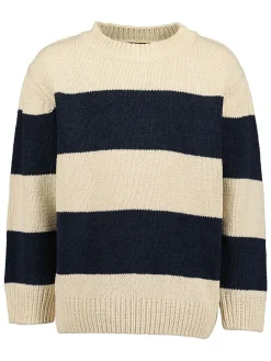 Trui beige/donkerblauw