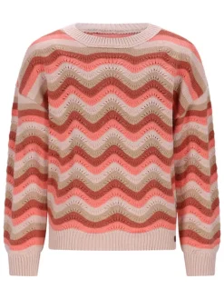 Trui "Kessy" koraalrood/beige