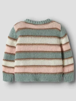 Trui ''Lernort'' groen/lichtroze/beige