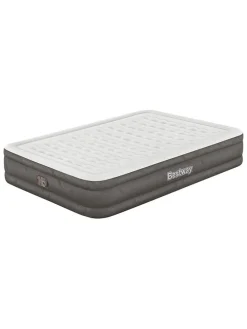 Tweepersoons luchtbed + ingebouwde elek. pomp grijs - (B)152 x (H)36 x (D)203 cm