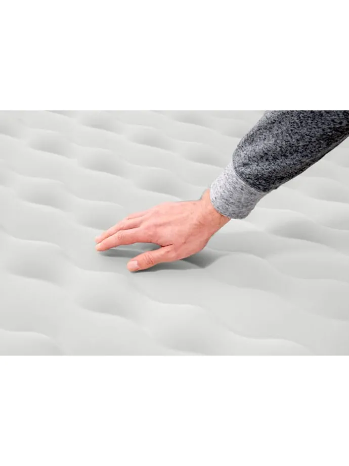 Tweepersoons luchtbed + ingebouwde elek. pomp grijs - (B)152 x (H)36 x (D)203 cm