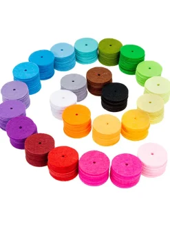 Viltschijfjes meerkleurig - 288 stuks