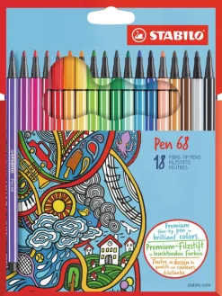 Viltstift ''Pen 68'' - 18 stuks