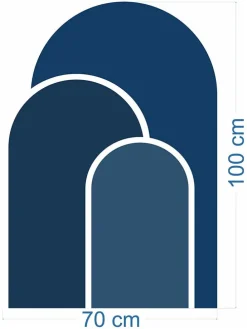 Wandsticker blauw - (B)70 x (H)100 cm