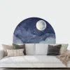 Wandsticker donkerblauw/wit - (B)70 x (H)100 cm