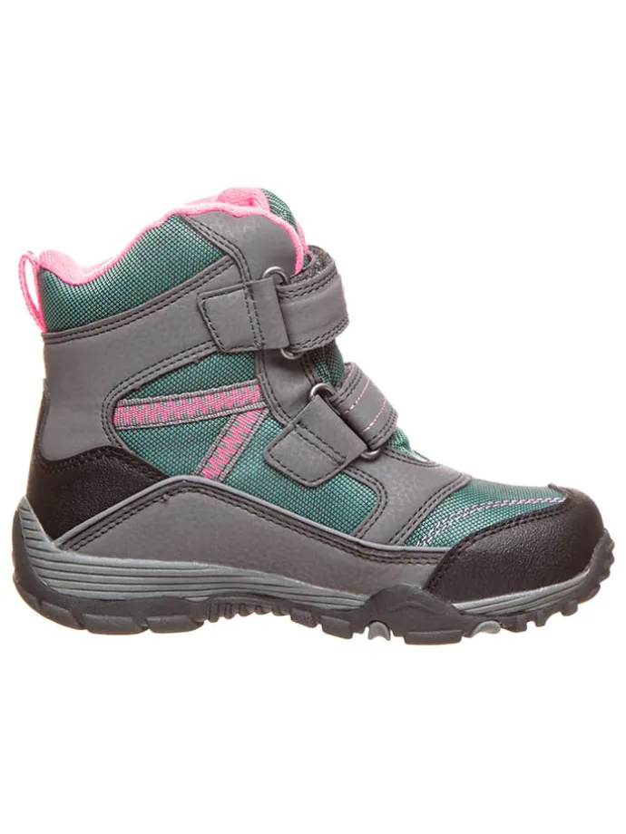 Winterboots grijs/groen/roze