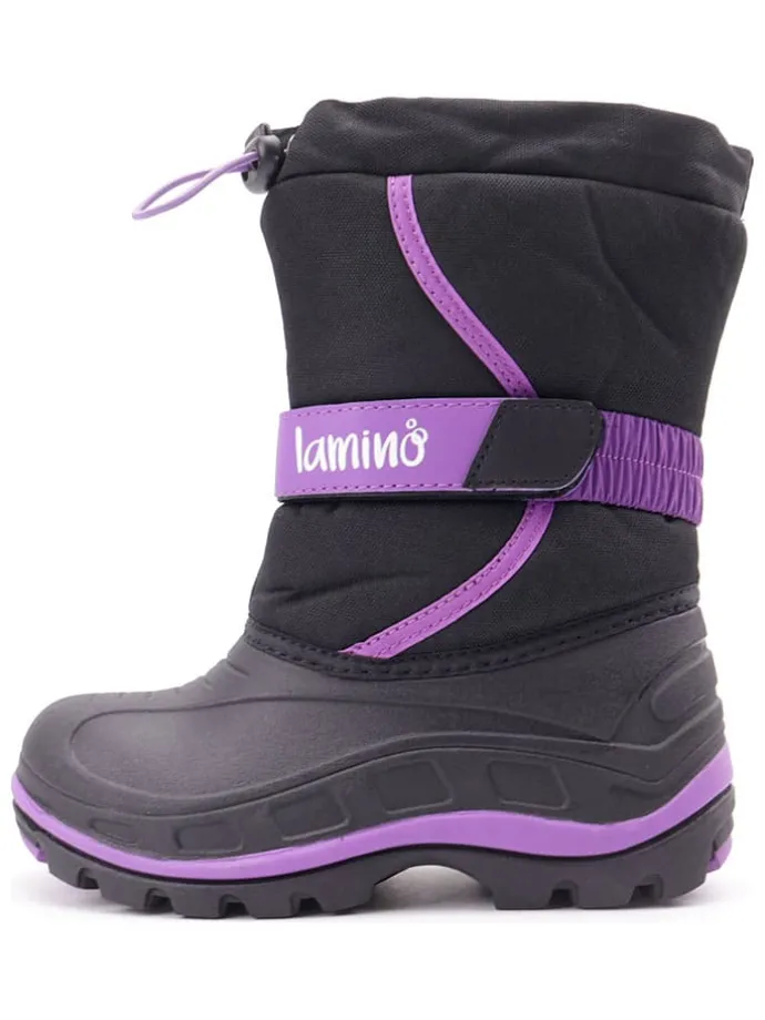 Winterboots zwart/paars