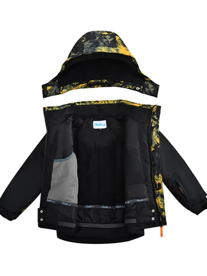 Winterjas "Finlo" zwart/geel