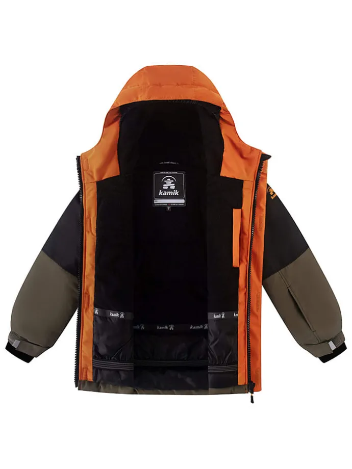 Winterjas "Gideon" oranje/zwart/kaki