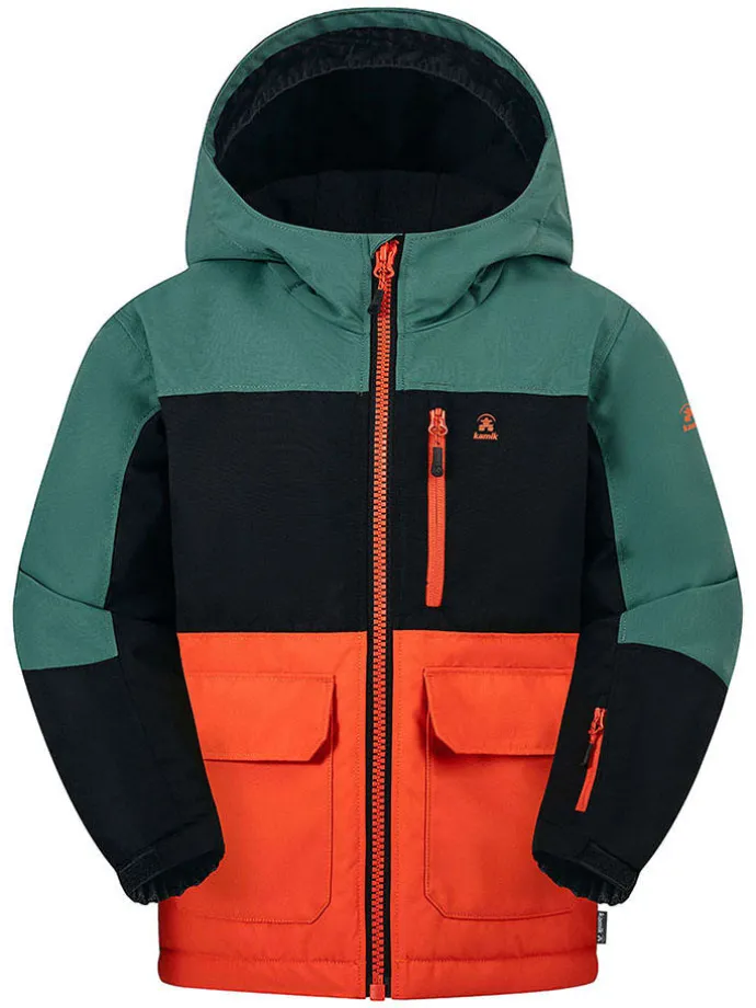 Winterjas ''Koda'' groen/oranje