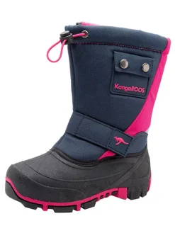 Winterlaarzen "Kanga-Bean II" donkerblauw/roze