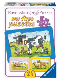 3x 6-delige puzzel - vanaf 2 jaar