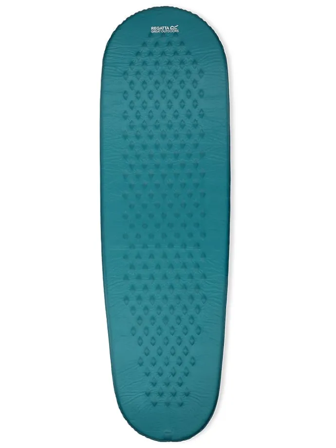 Zelfopblaasbaar matras turquoise - (B)42 x (H)190 x (D)2,5 cm
