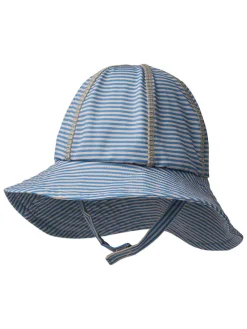 Zonnehoed "Bora" blauw/beige