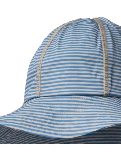 Zonnehoed "Bora" blauw/beige