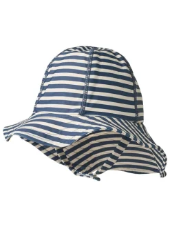 Zonnehoed "Bora" blauw/crème