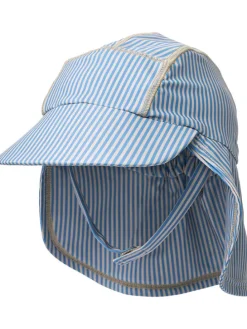 Zonnehoed "Tonga" crème/blauw