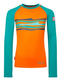 Zwemshirt "Haukland T" oranje/blauw
