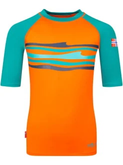 Zwemshirt "Haukland T" oranje/blauw