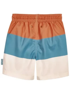 Zwemshort "Color Block" blauw/oranje/crème