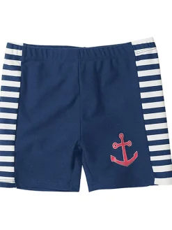 Zwemshort "Maritim" wit/donkerblauw